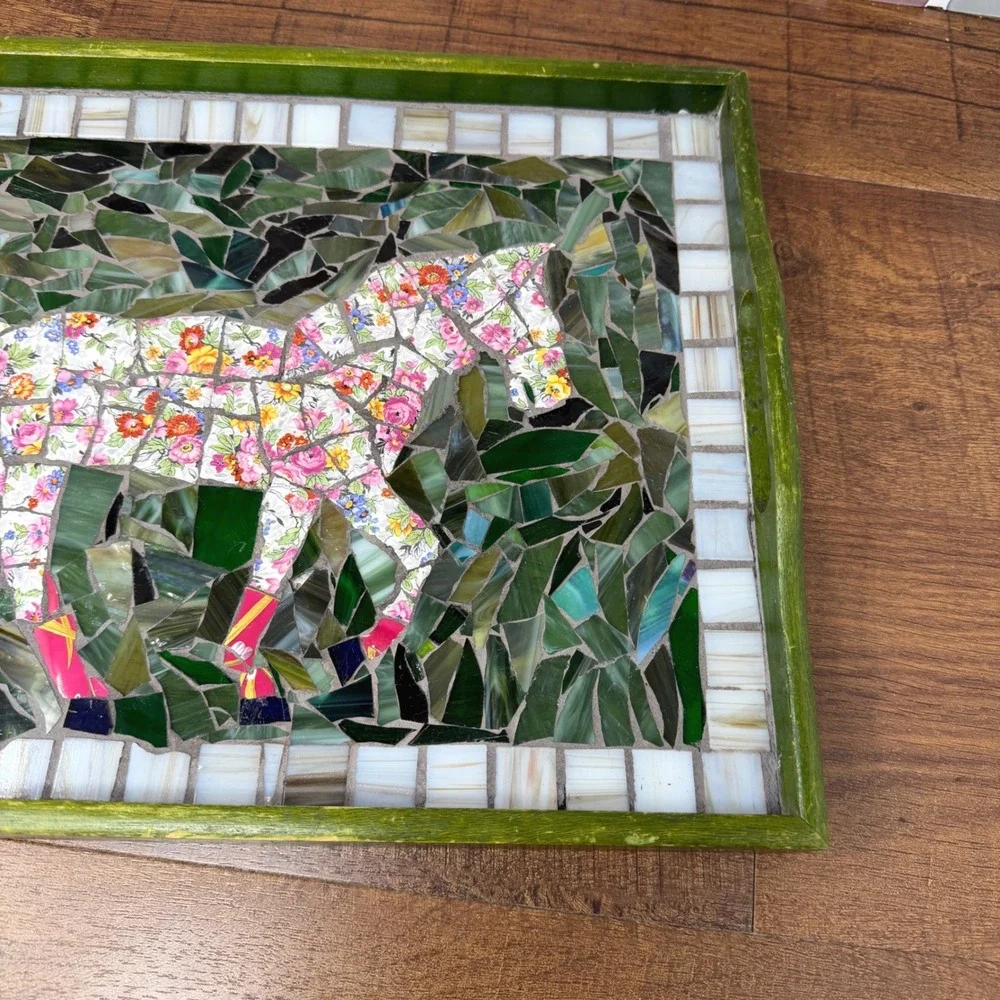 Debby Locke‎ Handcrafted Pisquette Mosaic Horse Tray